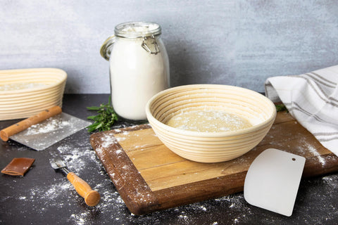 KooK plastic scraper provides flexible dough work and easy cleanup