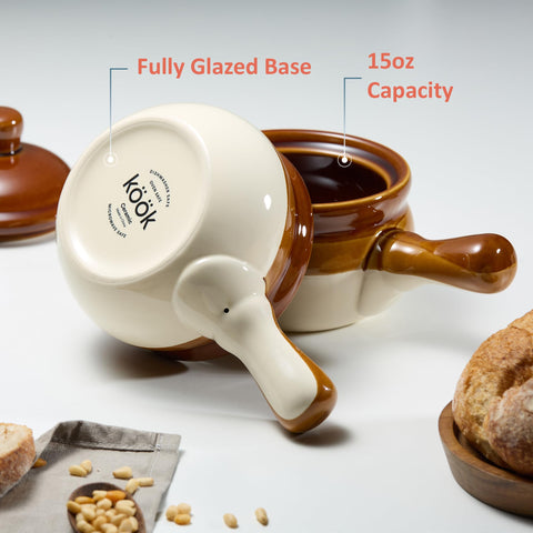 KooK Puebla crock with lid demonstrates heat retention for personal portions