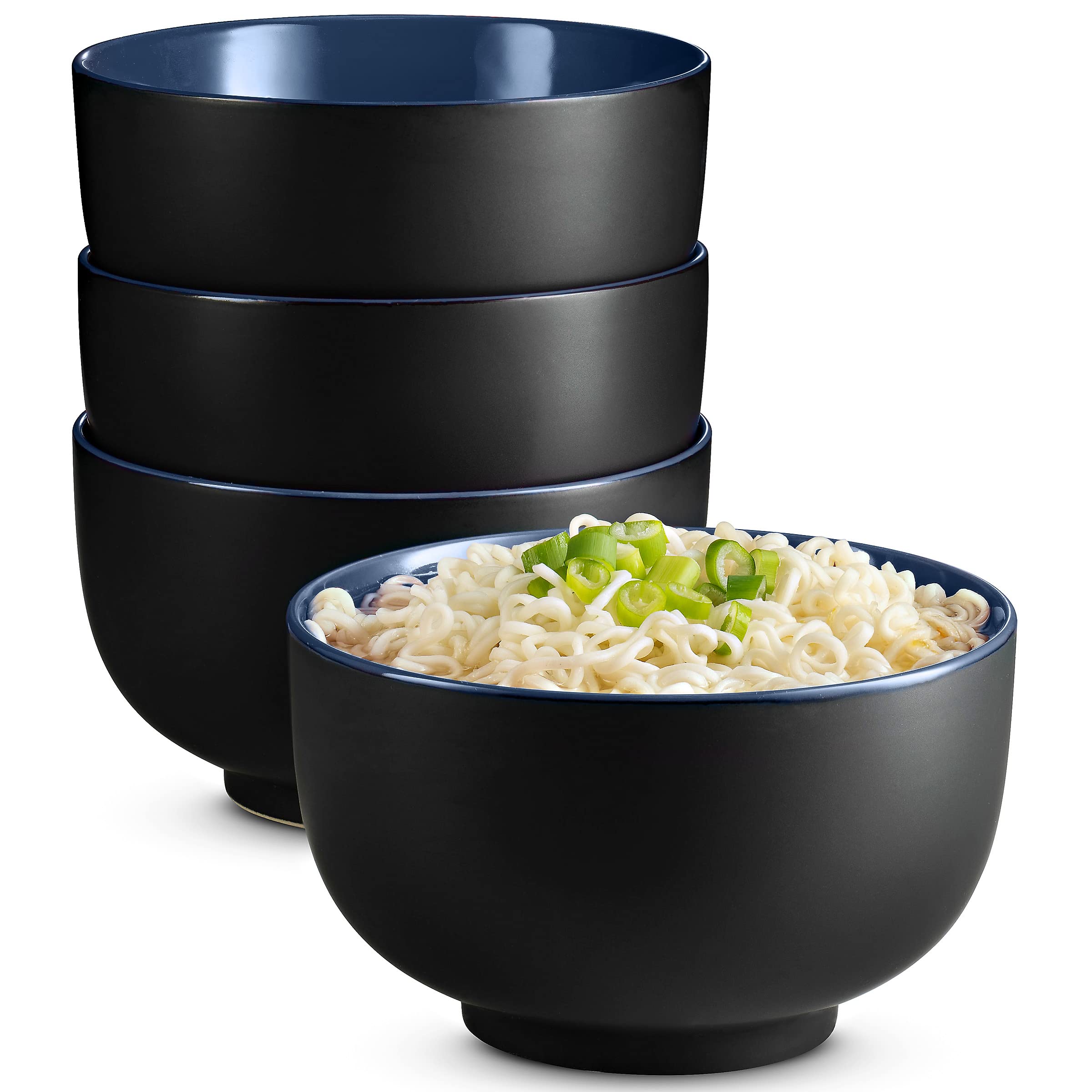 KooK ramen bowl with black exterior, ideal for presenting hearty noodle portions.