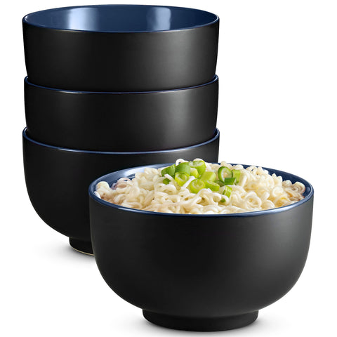KooK ramen bowl with black exterior, ideal for presenting hearty noodle portions.