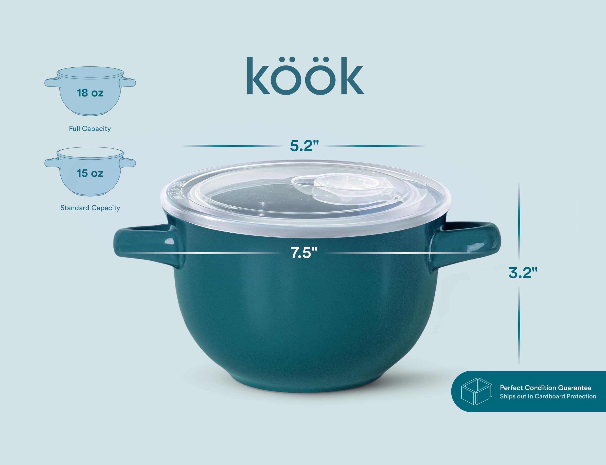 KooK rustic porcelain adds color and charm to the table in teal.
