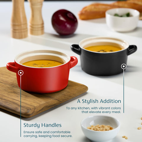 KooK Soup Crock handles for easy carry from oven to table.