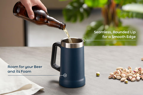 KooK stainless steel mug 24oz designed for hot drinks on the go.