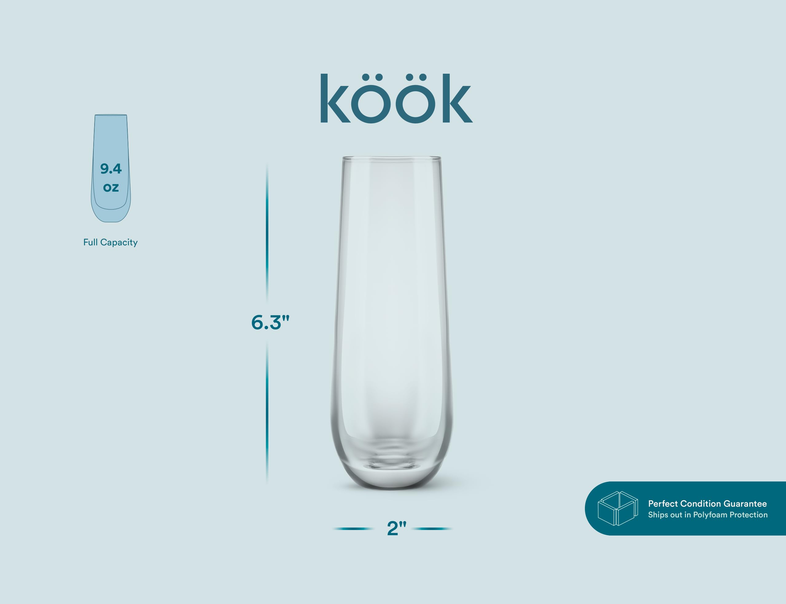 KooK flutes arrive in perfect condition thanks to protective packaging.