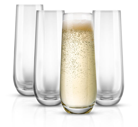 KooK stemless champagne flutes set for weddings, elegant toasts.