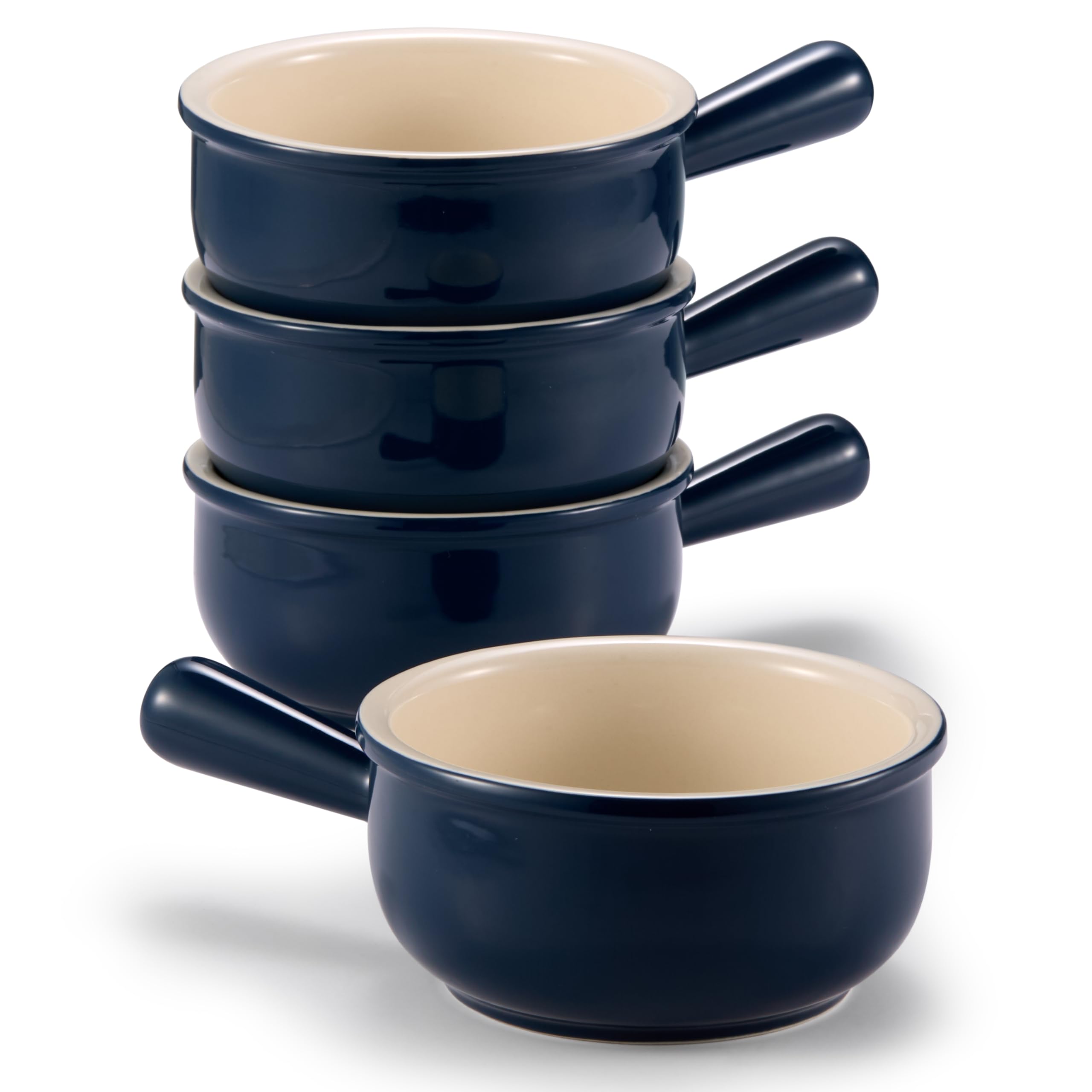 KooK navy stoneware crock with durable 15 oz capacity for everyday soups