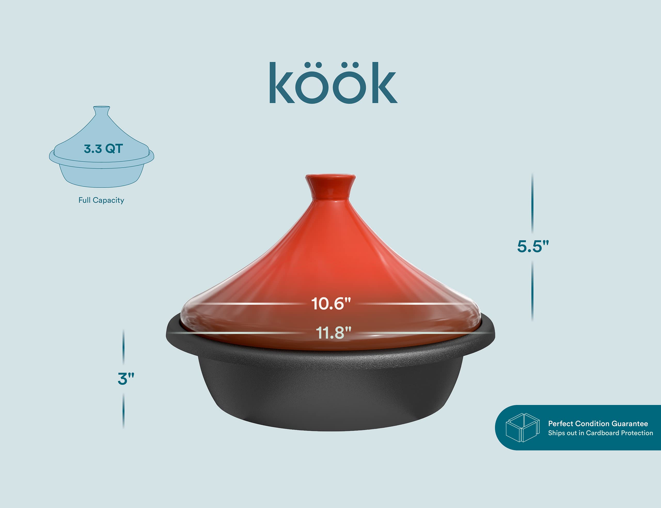 KooK crimson tagine ideal for braises and stews