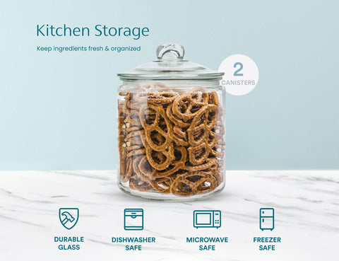 KooK two jars stacked highlight generous 1-gallon capacity for bulk quantities.