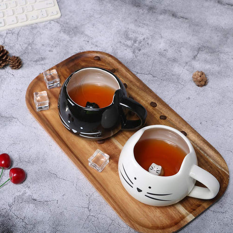 Koolkatkoo black and white cat mug with designer finish; ideal for morning tea.