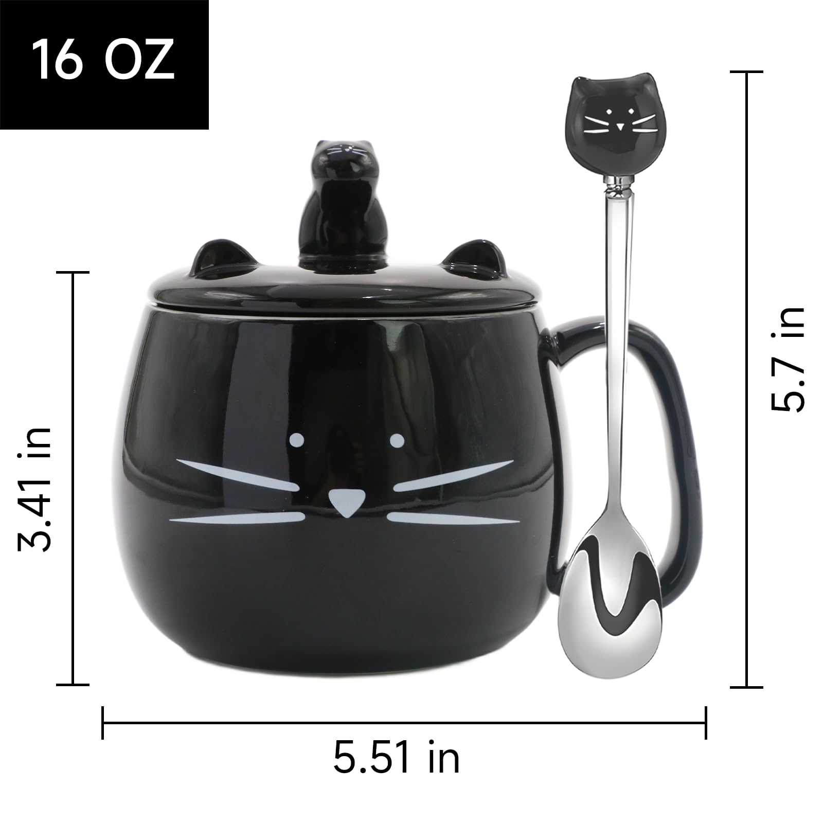 Koolkatkoo mug features 3D cat ears on the lid for a playful touch.