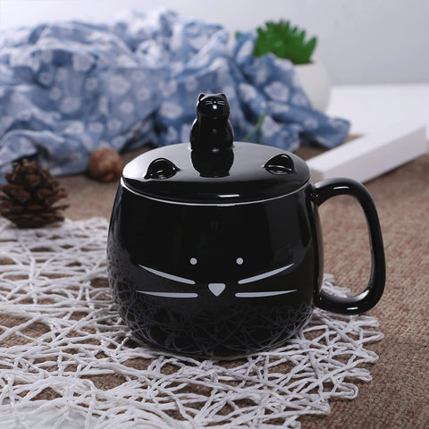 Koolkatkoo black ceramic mug suits hot or cold drinks with style.