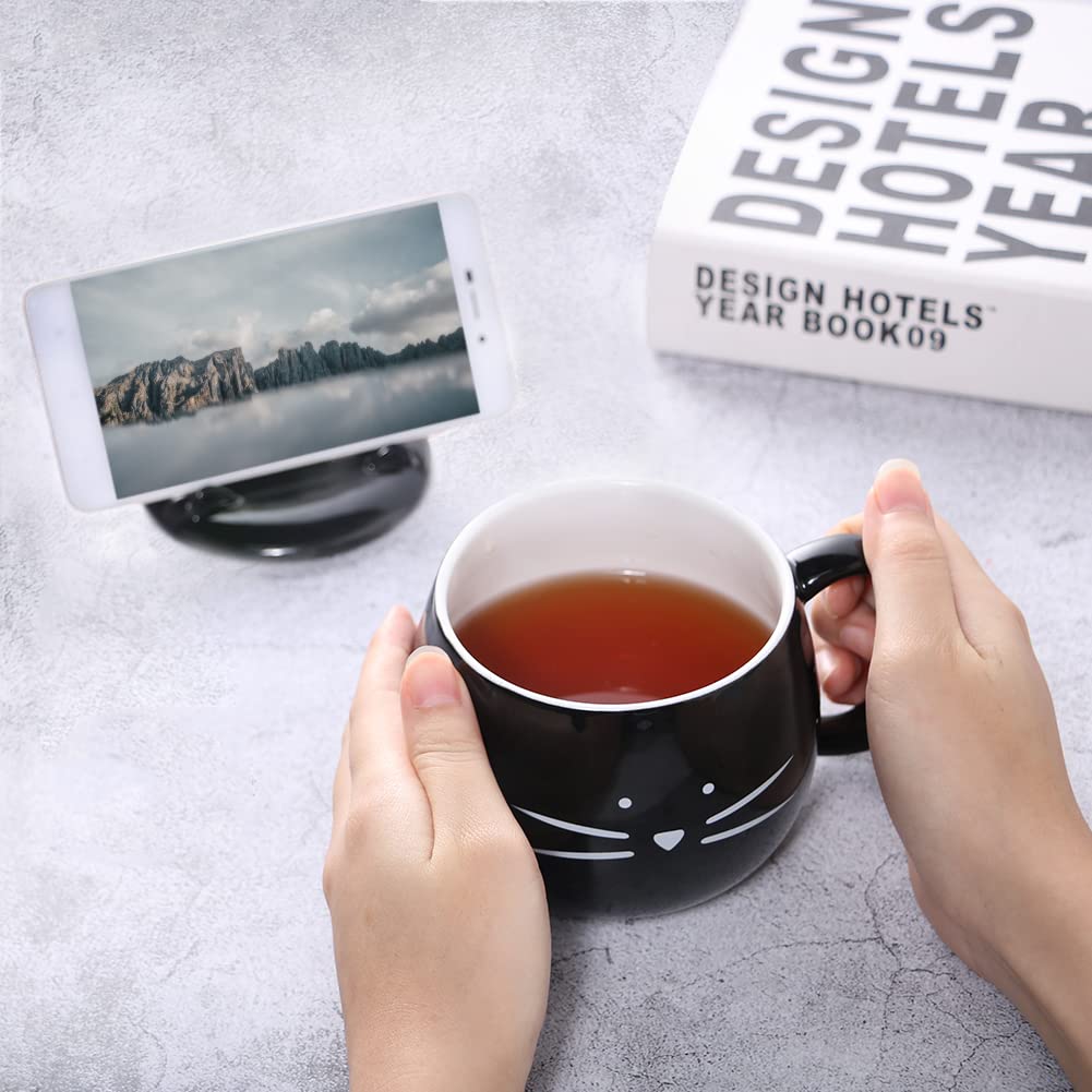 Koolkatkoo cat mug with phone bracket lid enables multitasking