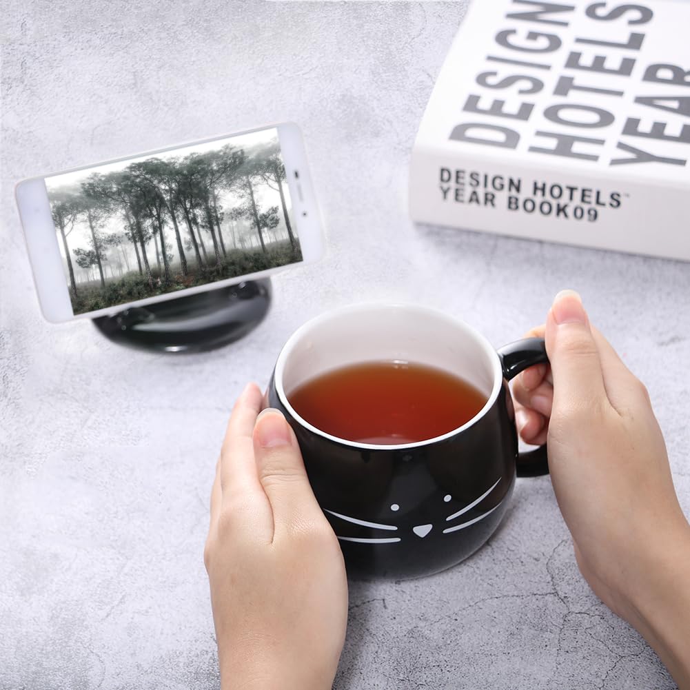 Koolkatkoo cat mug with spoon adds convenient stirring for beverages.