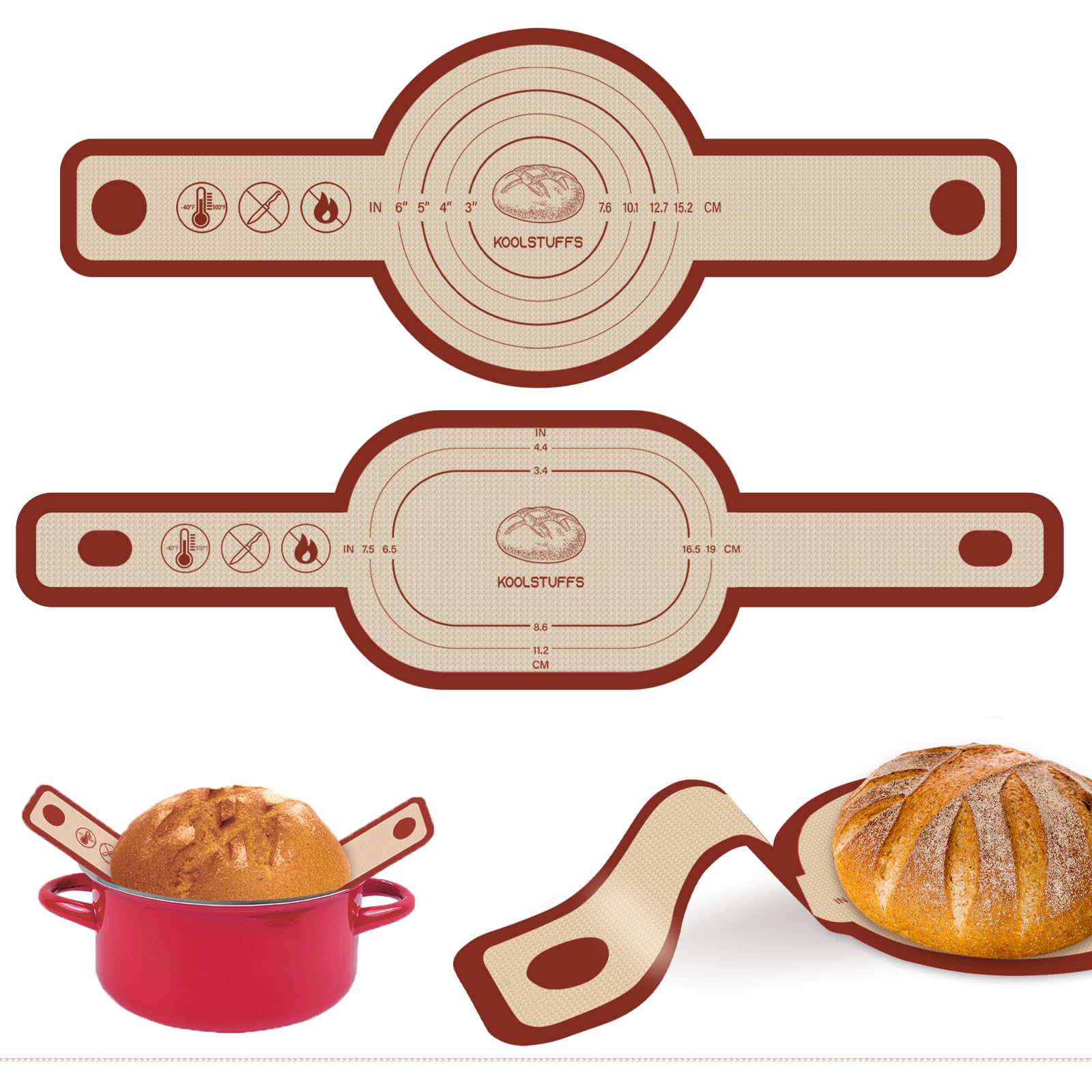 Koolstuffs bread sling round with non-stick release for artisan loaves.