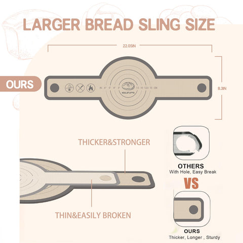 Koolstuffs dutch-oven transfer bread sling helps lift dough from the oven safely.