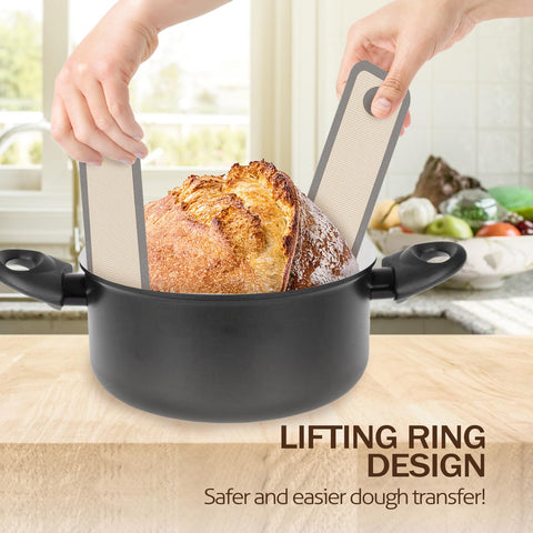 Koolstuffs heat-resistant bread sling endures high temps for even baking.