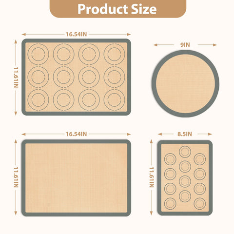 Koolstuffs macaron mat with guided measurements ensures consistent pastry sizes.