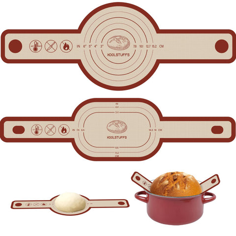 Koolstuffs oval bread sling used for easy, mess-free loaf removal during baking.