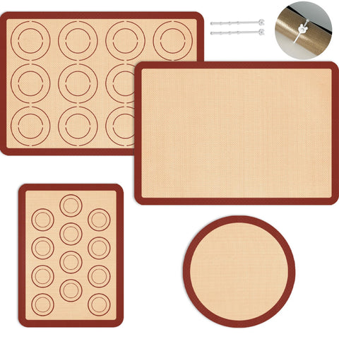 Koolstuffs silicone baking mat set-4 shows nonstick surface for easy cookie release.