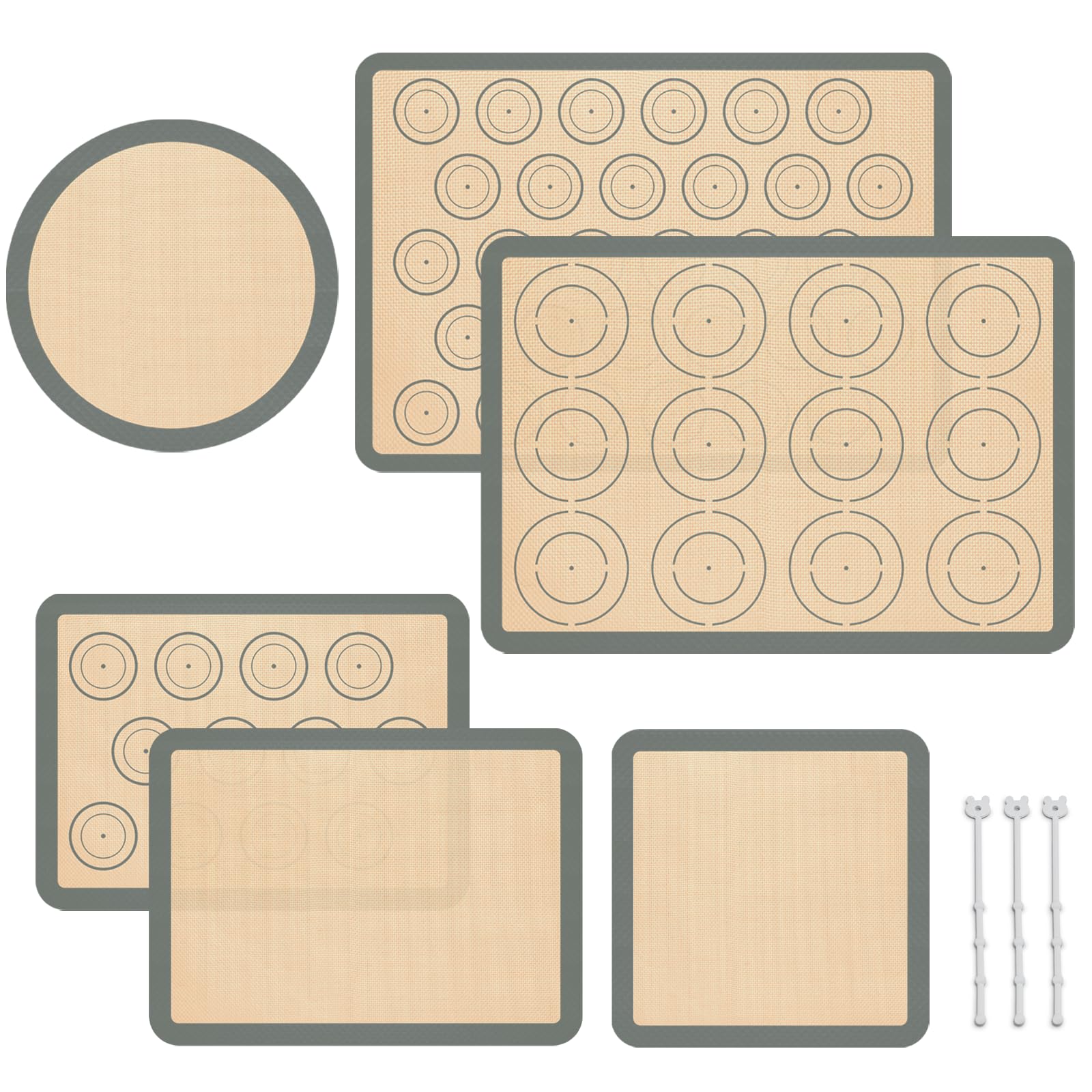 Koolstuffs silicone baking mat set 6-pack shows versatile mats for cookies and pastries.