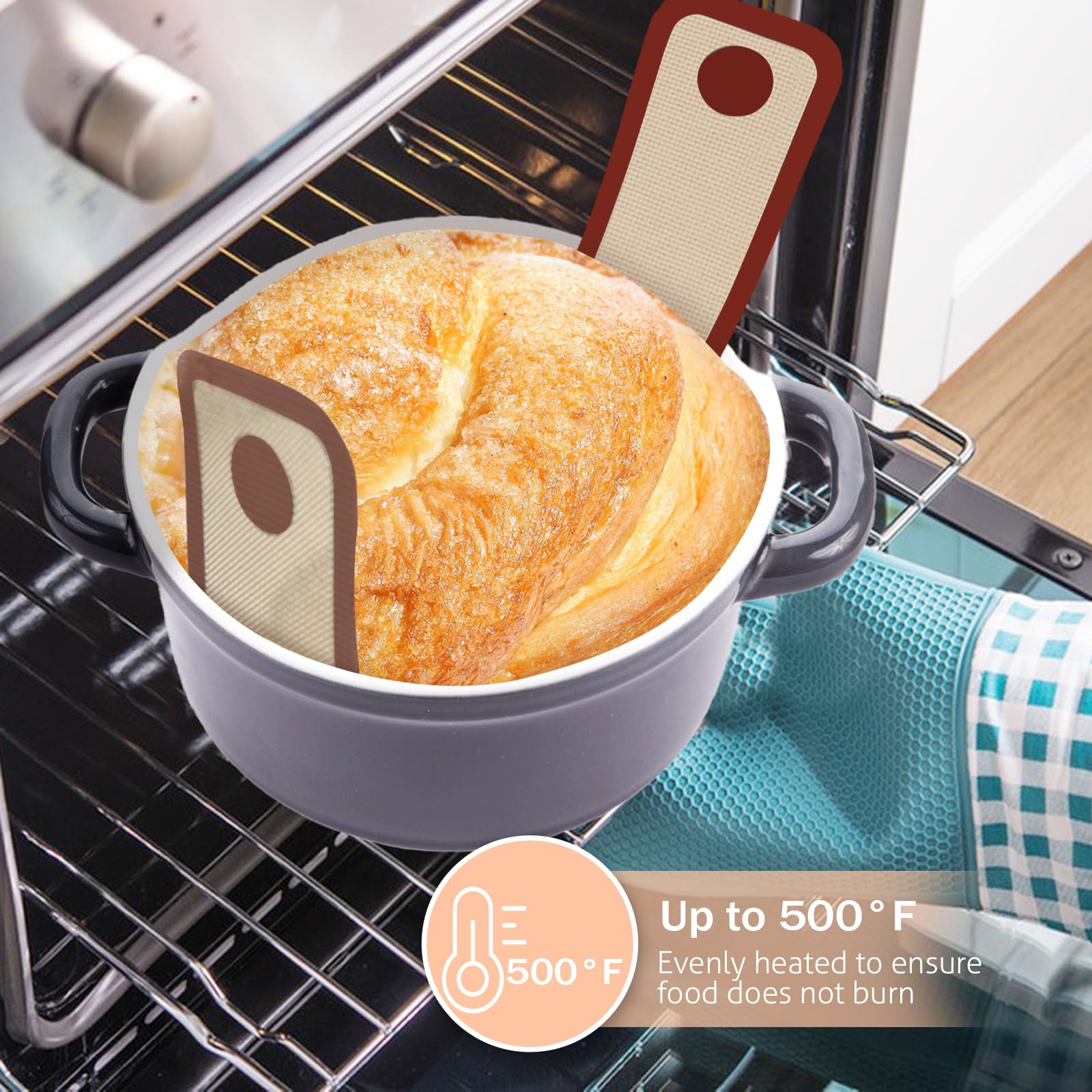 Koolstuffs high-temperature bread sling withstands up to 500°F.