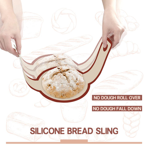 Koolstuffs bread sling with long handles in round form for smooth removal