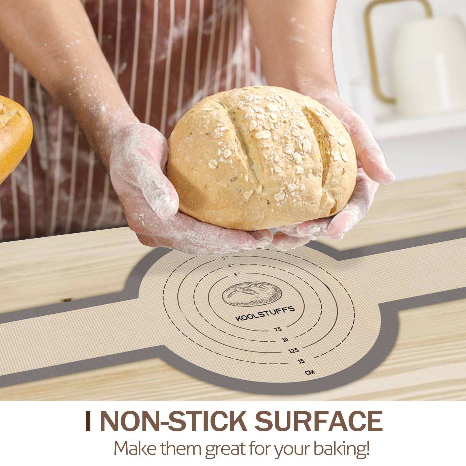 Koolstuffs silicone bread sling oval enabling safe lifting of hot loaves.
