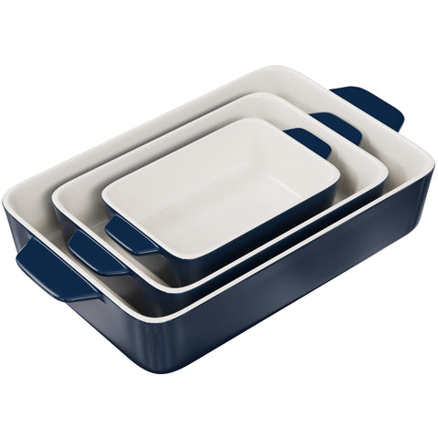KooK ceramic baking dish large with easy-grip handles for serving