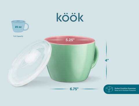 Travel-ready KooK soup mug pack of 2 for meals on the go.