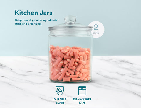 KooK jar set stores cookies and candies in stylish countertops.