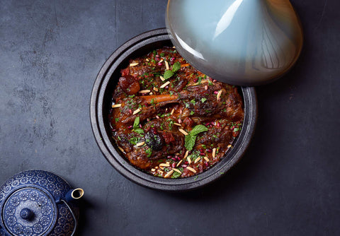 KooK tagine lid close-up highlights conical steam circulation for tender meals.