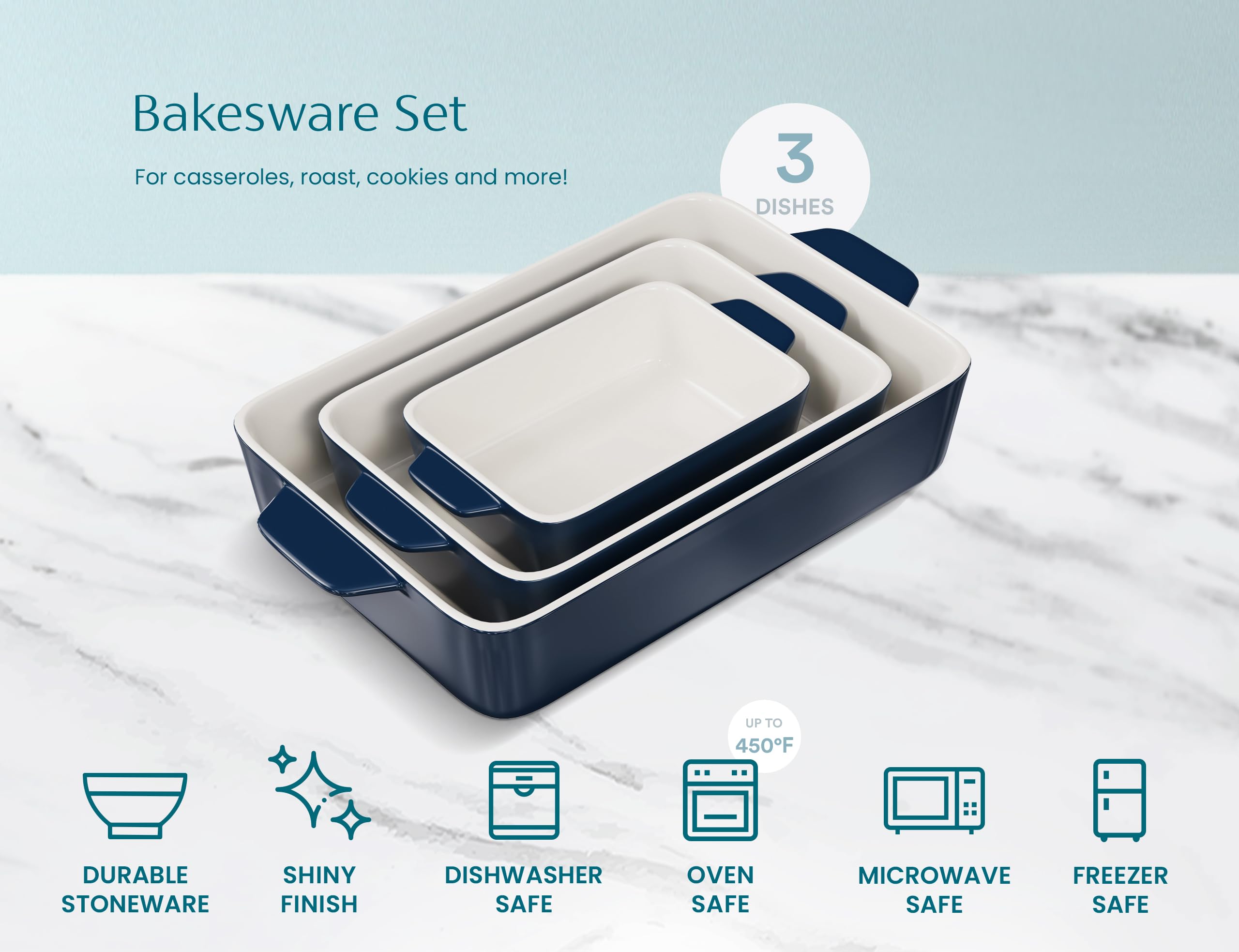 KooK nonstick ceramic finish, easy to clean and versatile