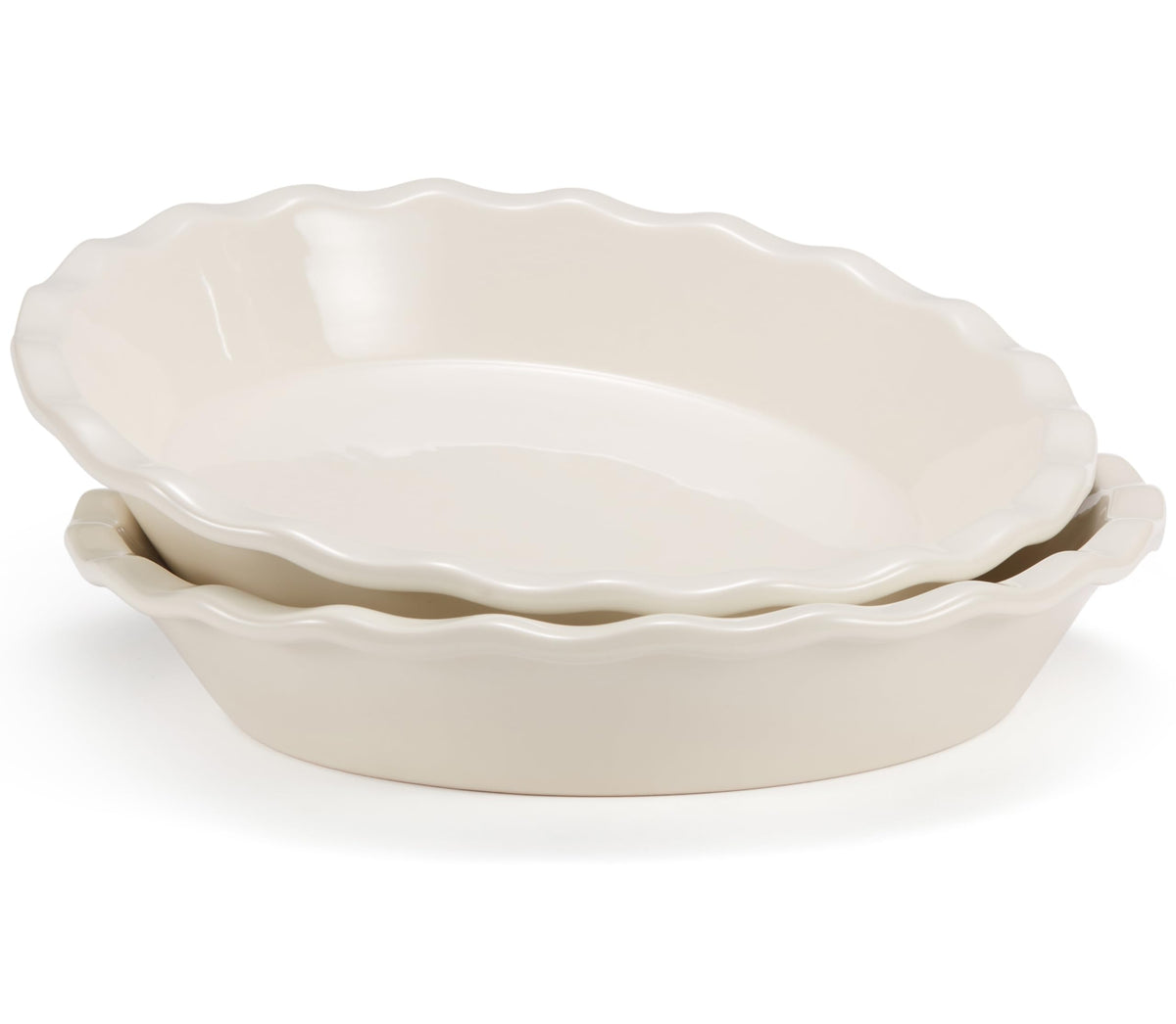 KooK pie pan ivory surface for even baking and easy release.