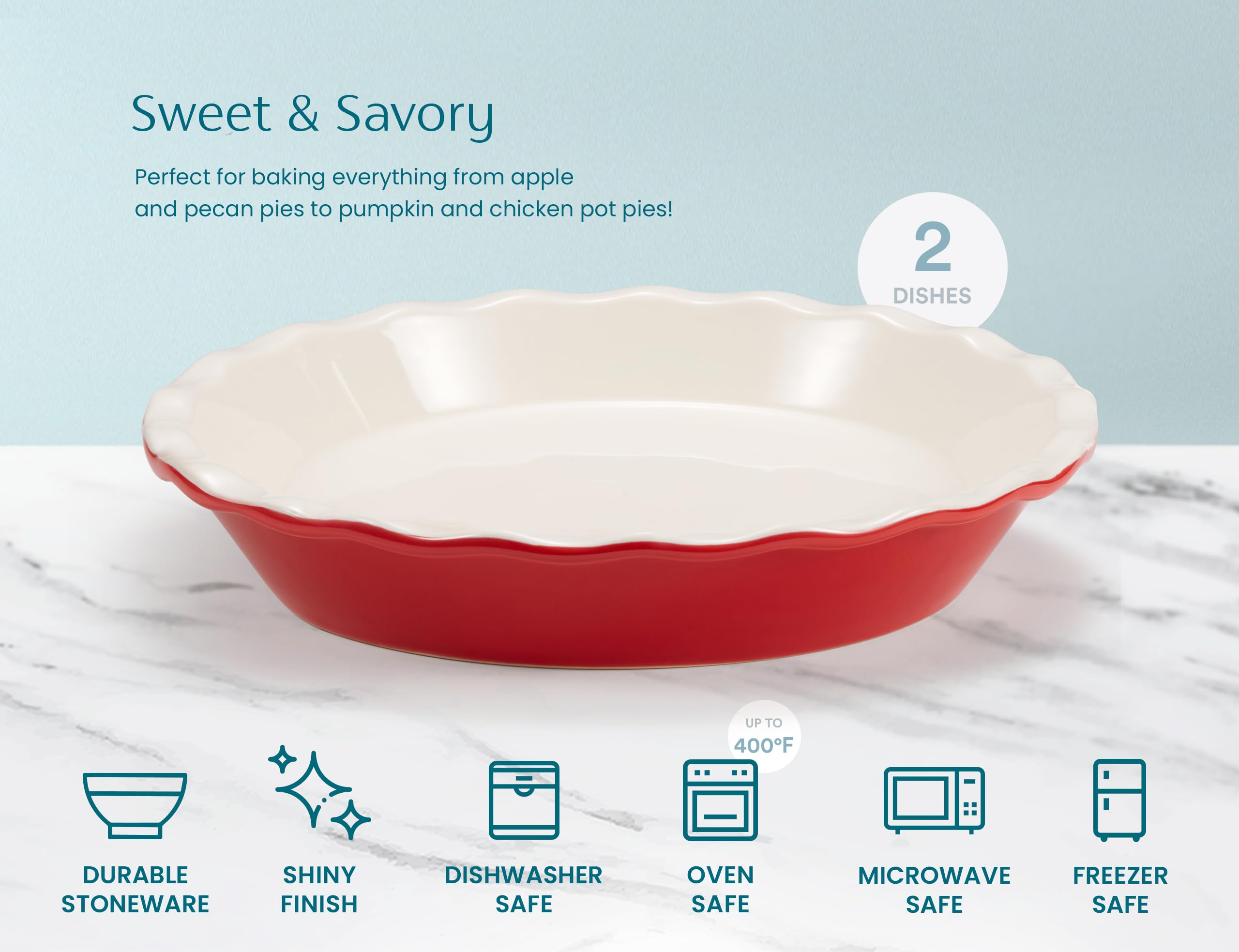 KooK pie-pan-oven-microwave-safe suitable for reheating and fresh bakes.