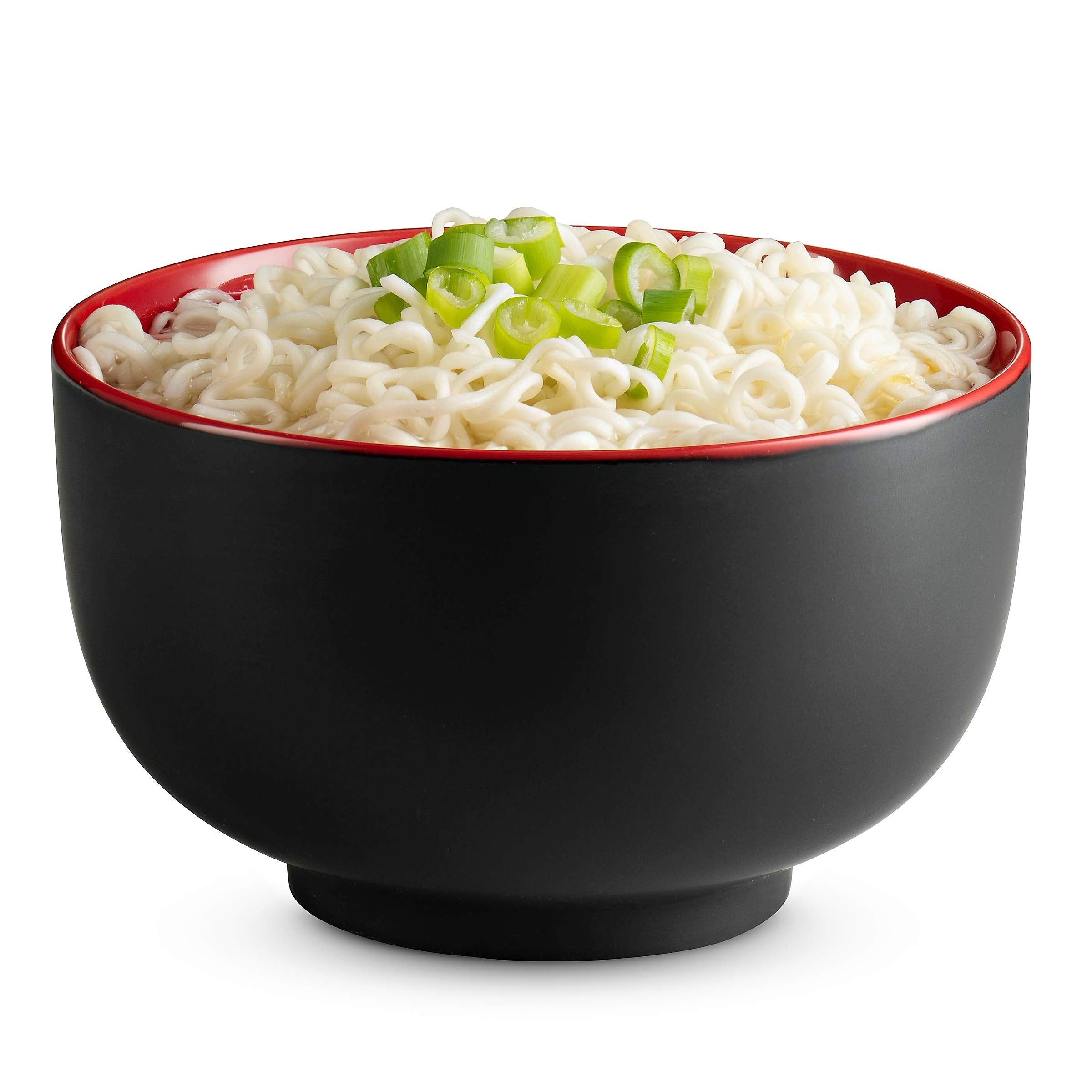 KooK ramen bowl exterior is black with colorful interior and a matte finish.