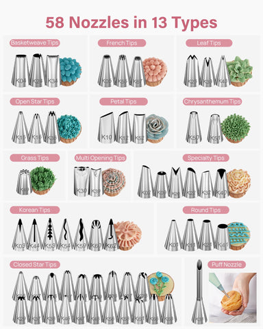 Kootek 230pcs spatulas and scrapers deliver smooth frosting and detailed textures.