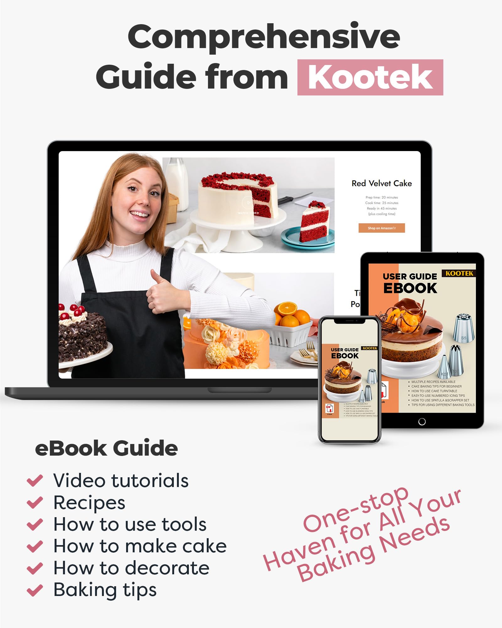 Kootek 50 disposable and 2 reusable pastry bags for mess-free decorating.