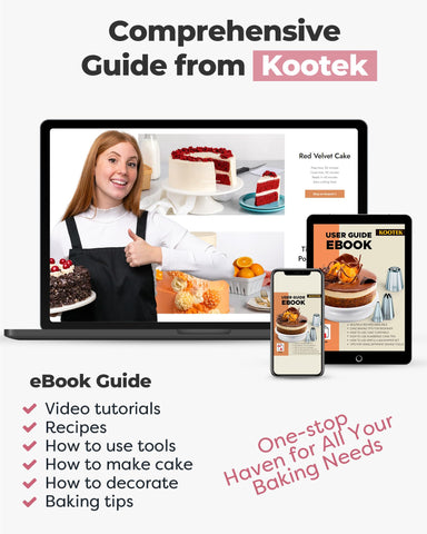 Kootek 50 disposable and 2 reusable pastry bags for mess-free decorating.