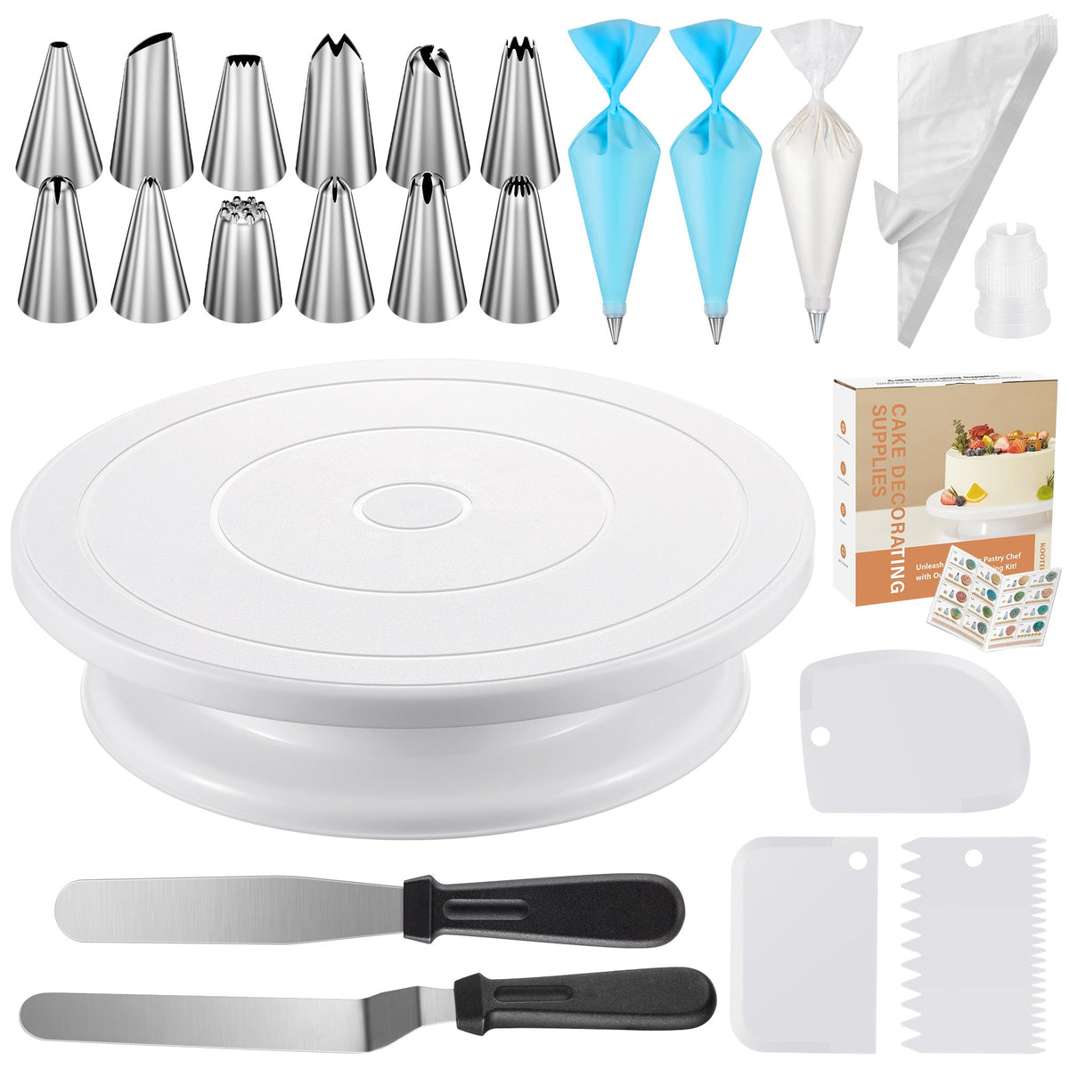 Kootek 71pc cake decorating kit overview with all tools displayed