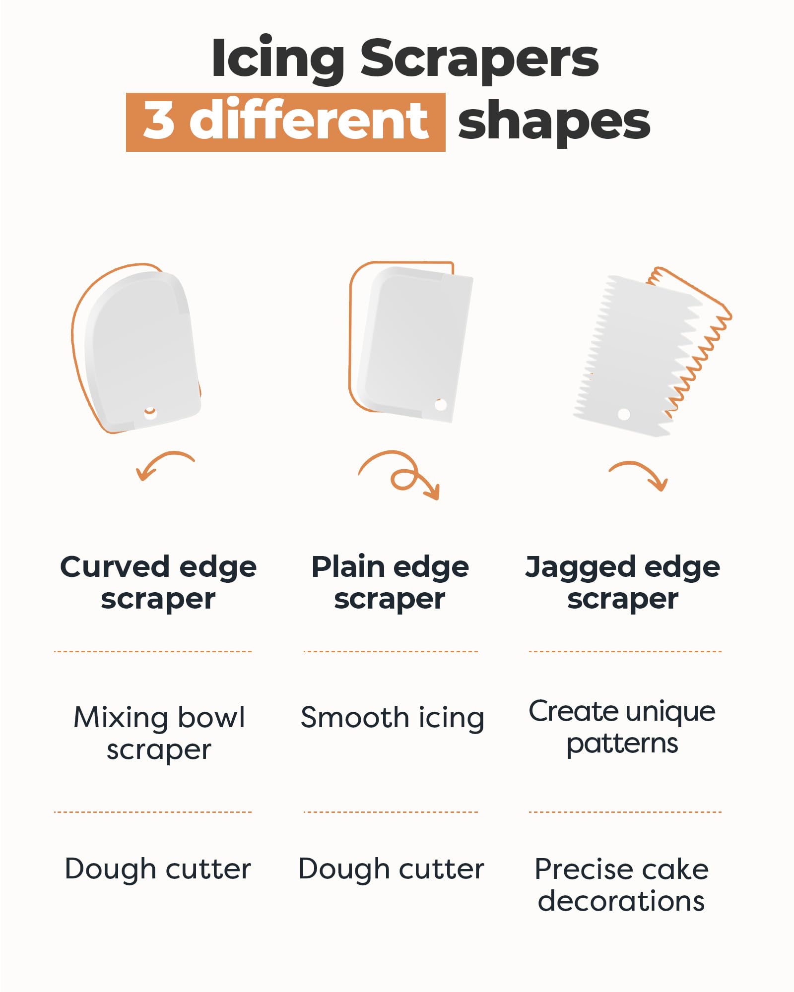 Kootek angled spatula 12.5 inch enables precise edge smoothing.