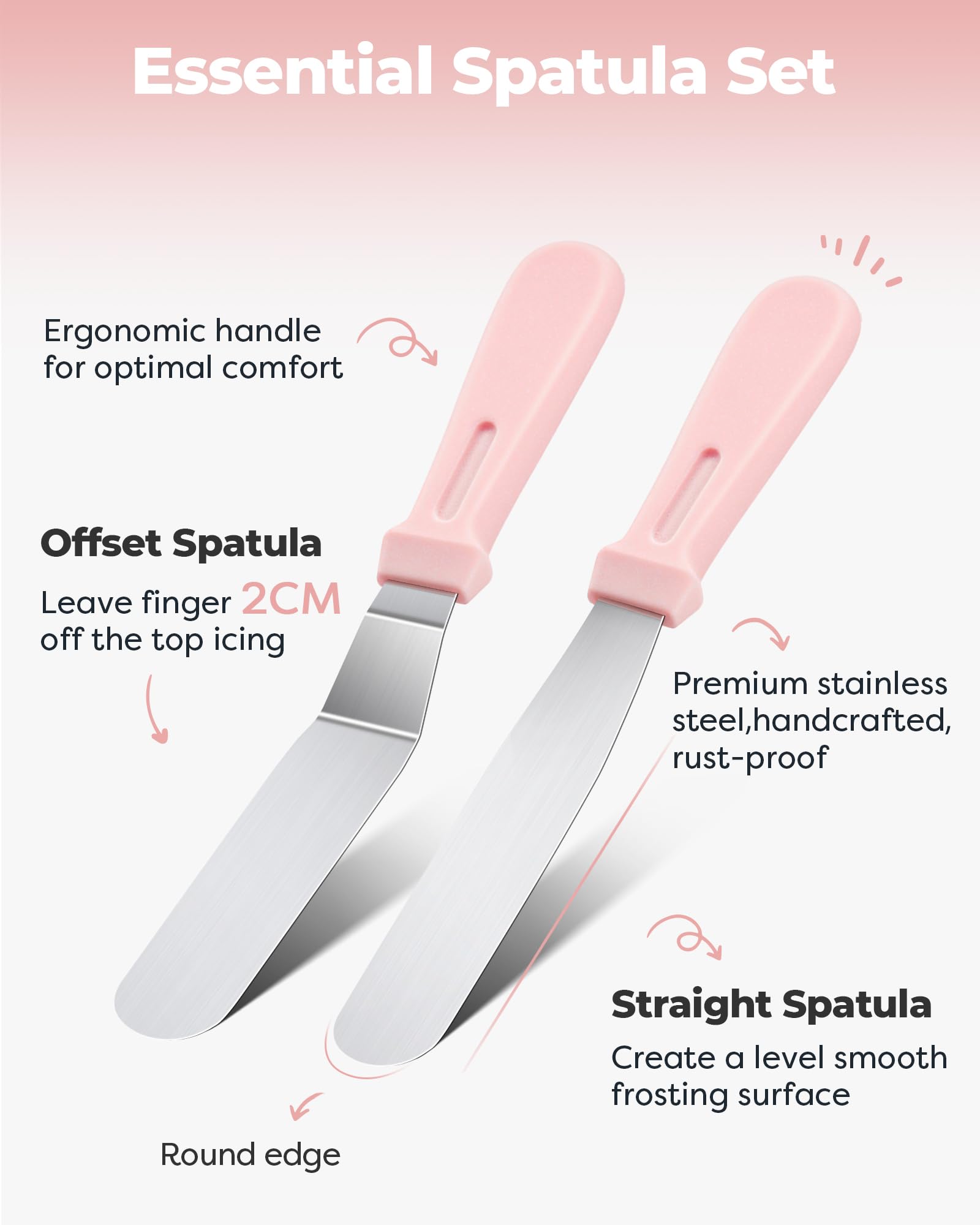 Kootek stainless steel angled spatula for even frosting