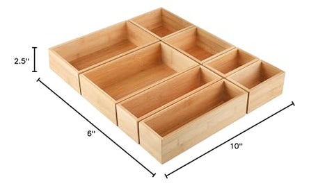 Kootek bamboo-drawer-organizer-decor keeps drawers neat and stylish.