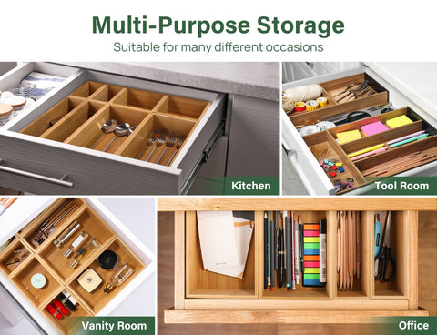 Kootek bamboo-organizer-clean-damp-cloth easy maintenance and quick wipe.