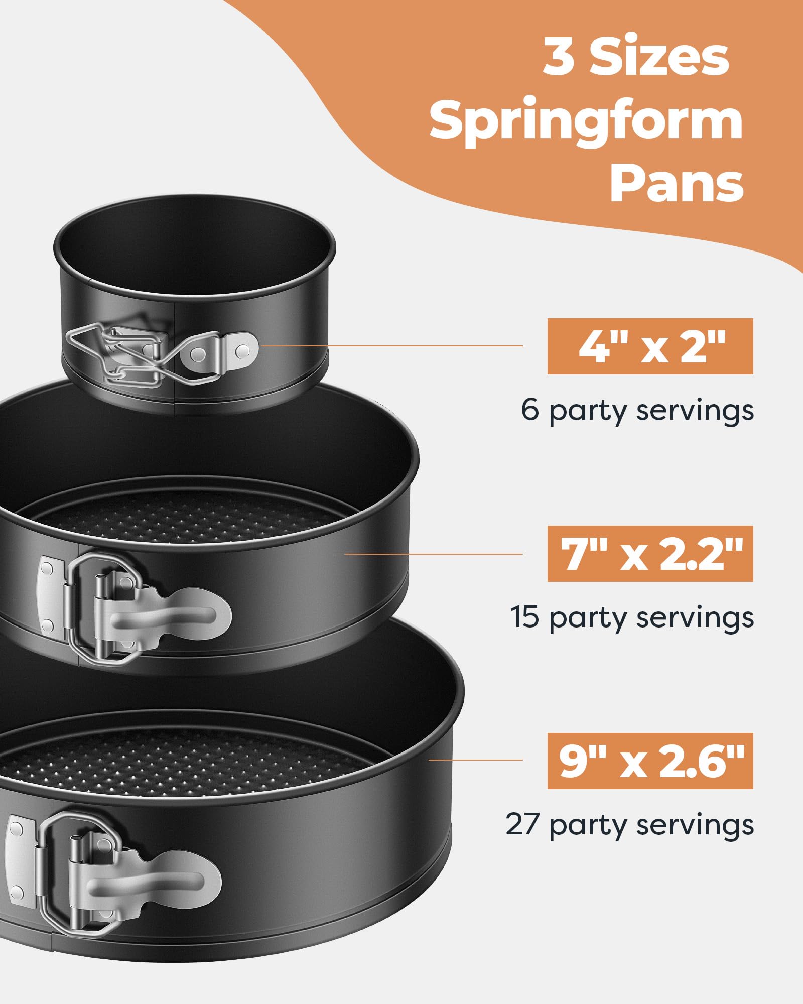Kootek 9-inch cake pan perfect for large cheesecakes and savory pies.