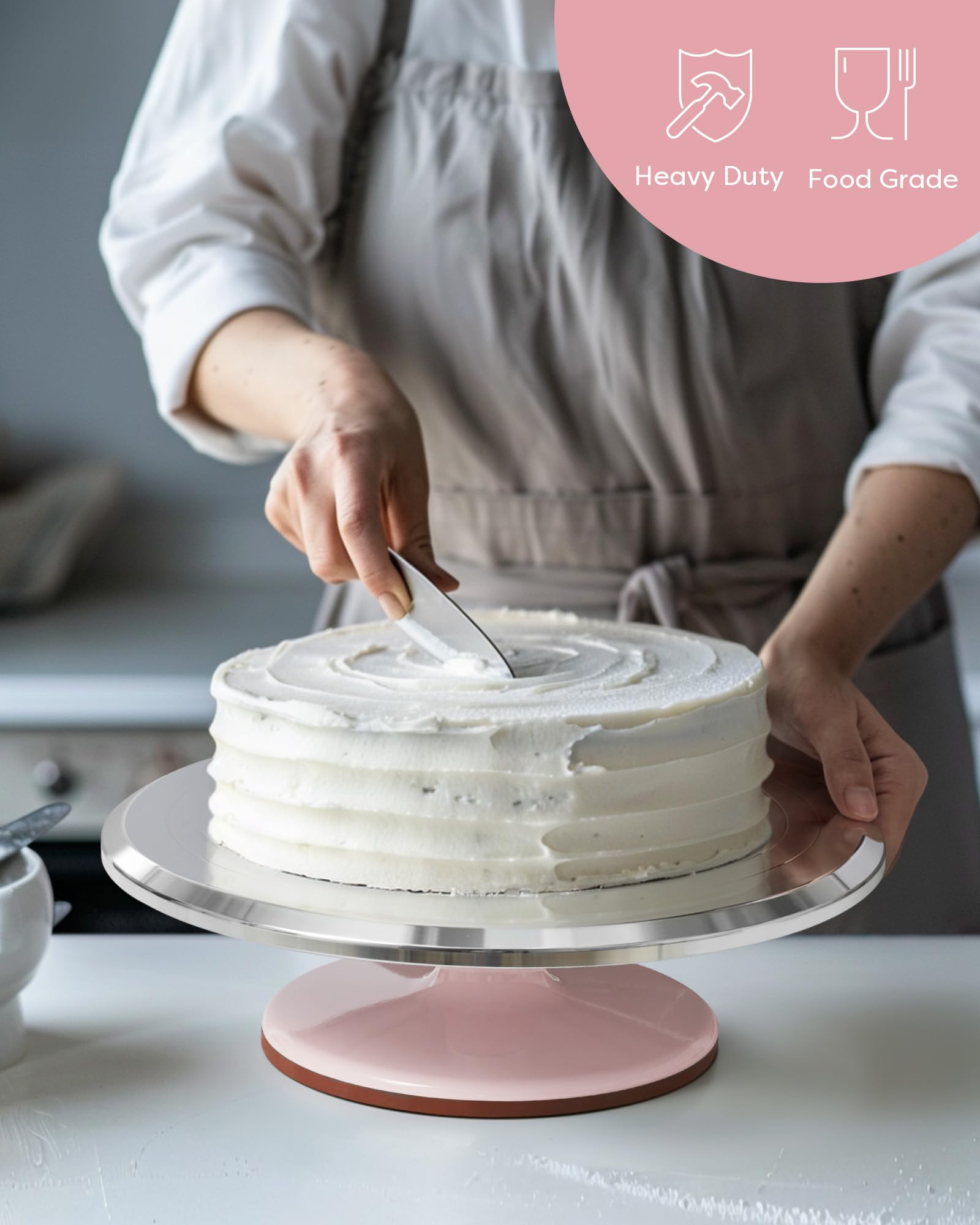 Kootek easy-to-clean cake turntable after decorating sessions.