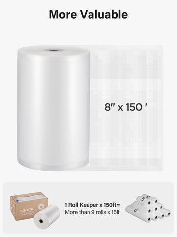 Kootek embossed surface helps prevent punctures and freezer burn.