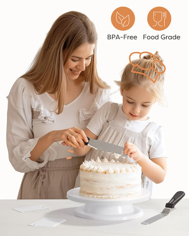Kootek toothed icing scraper for textured cake designs.