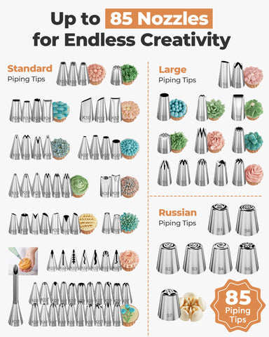 Kootek Russian tip set for intricate floral and texturing effects.