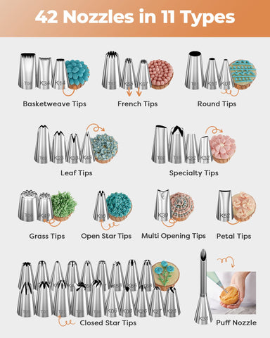 Kootek silicone pastry bags help clean piping without leaks.