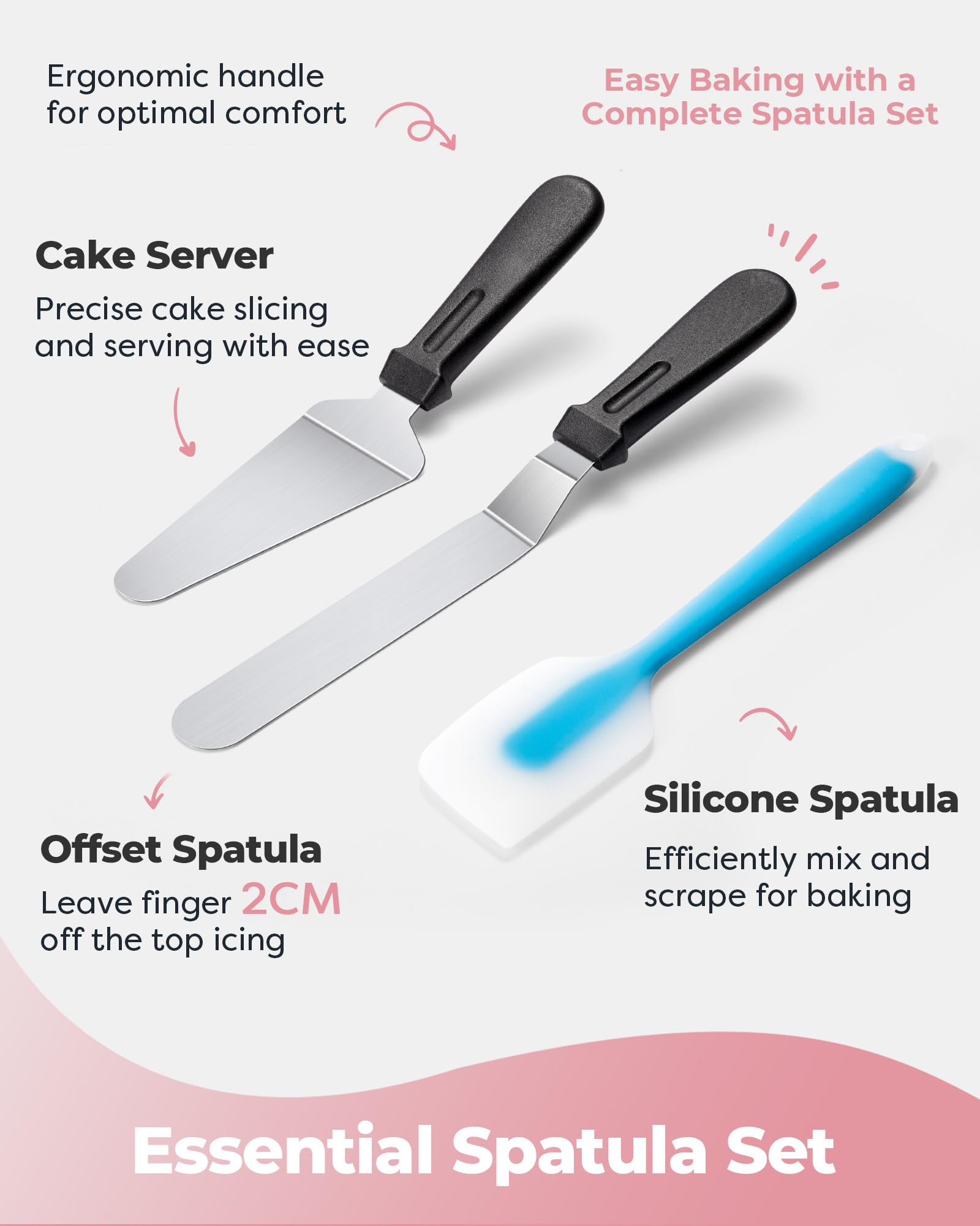 Kootek stainless steel cake server for clean slices